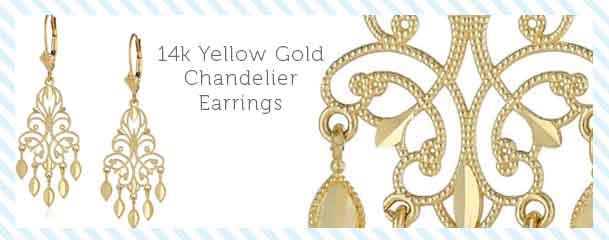 14k Yellow Gold Chandelier Earrings