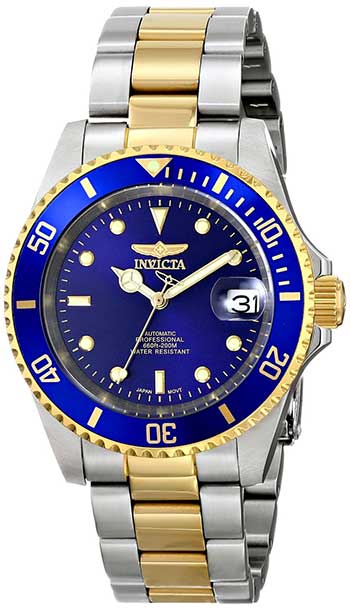 Invicta Mens Pro Diver Gold-Plated Two-Tone Watch
