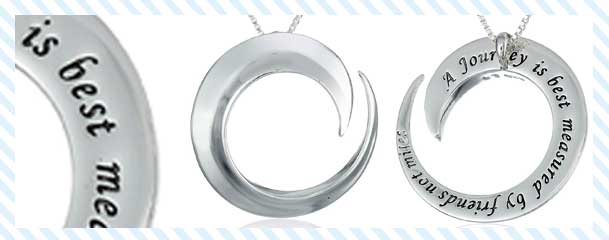 Best Friend Necklaces - Sterling Silver Circle Pendant Necklace