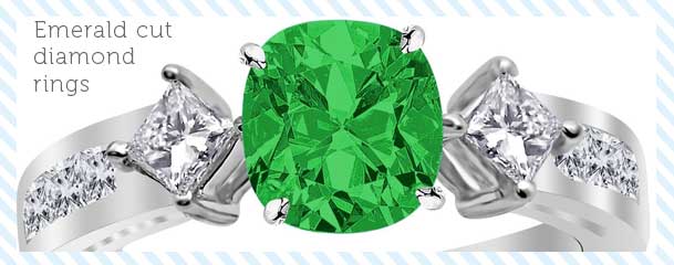 Emerald Cut Diamond Rings