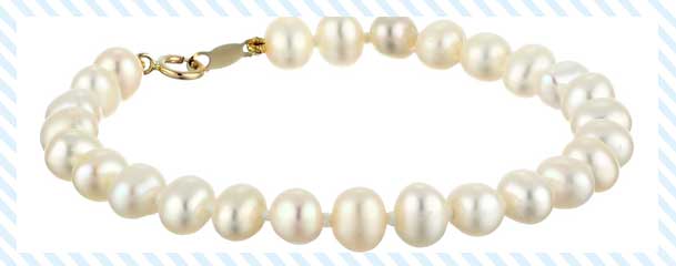 Yellow Gold Baby Freshwater Cultured Pearl Bracelet