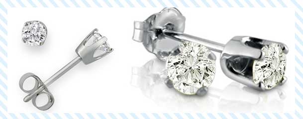 White Gold Diamond Stud Earrings