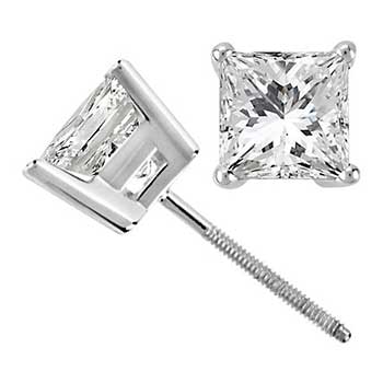 Princess Cut Diamond Stud Earrings