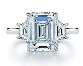Emerald Cut Diamond Platinum Ring
