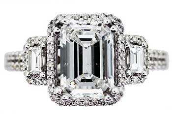 Emerald Cut Diamond Rings for Engagement