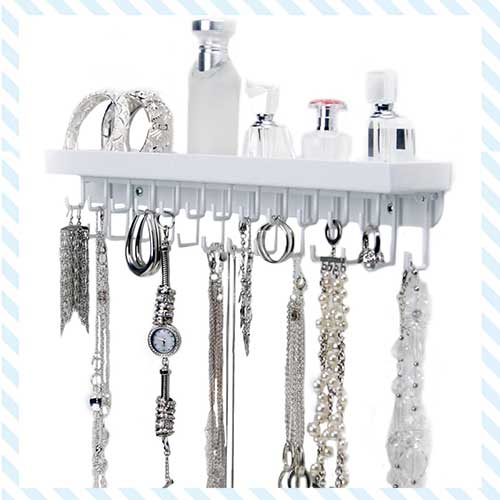 Wall Mount Necklace Holder Jewelry Display Storage Rack