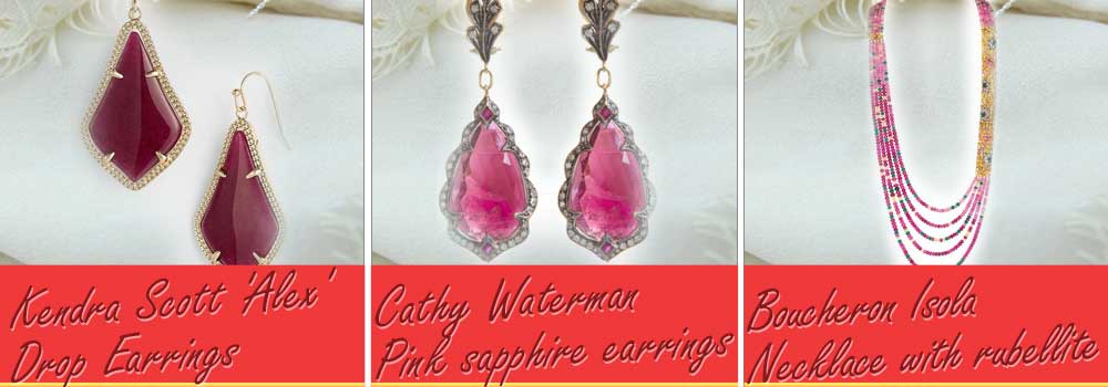 Pink Sapphire Earrings, Necklaces And Pendants