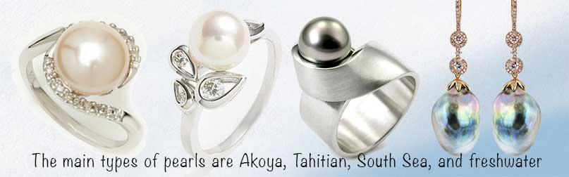 Akoya, Tahitian, South Sea, and freshwater pearls