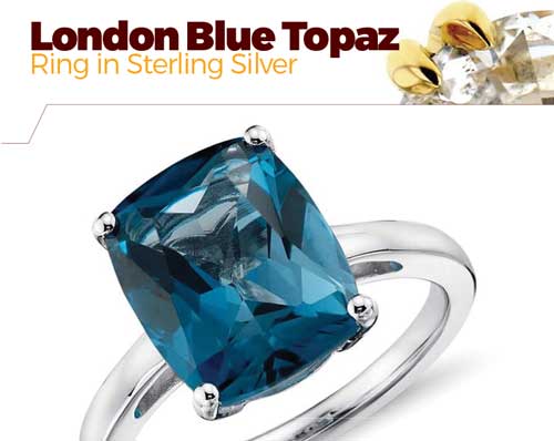 London Blue Topaz Ring in Sterling Silver