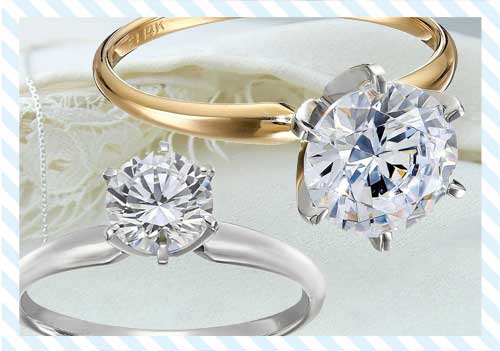 round cut solitaire engagement rings