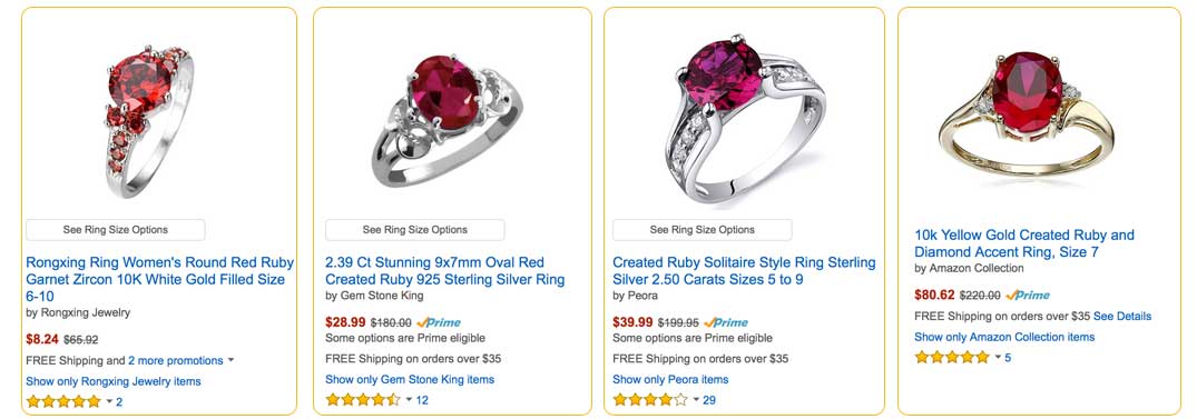 ruby solitaire ring