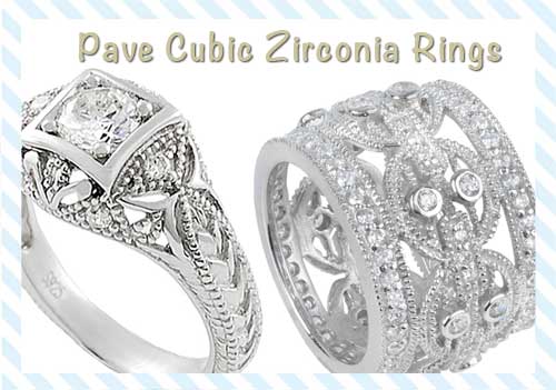 Pave Cubic Zirconia Rings