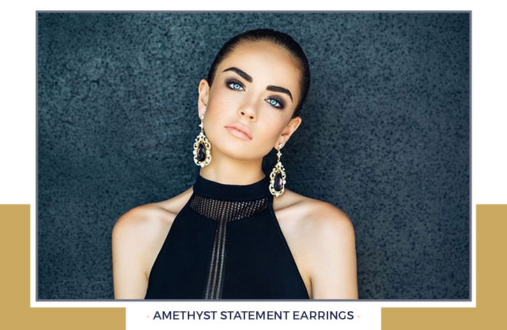 Amethyst Statement Earrings