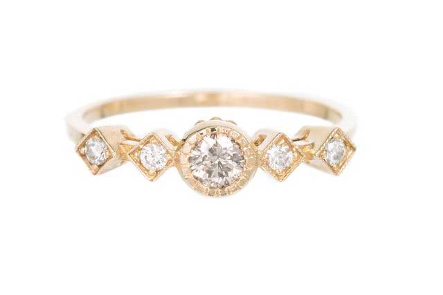 Champagne Diamond Echo Ring