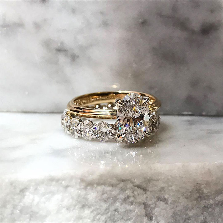 Gold Diamond Engagement Ring with an Eternity Diamond
