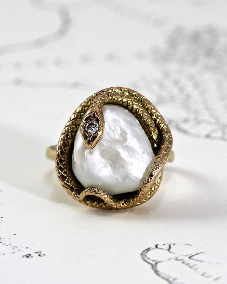 Antique Victorian Large Baroque Pearl