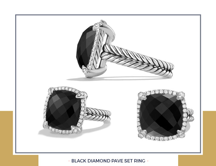 Black Diamond Pave Set Ring