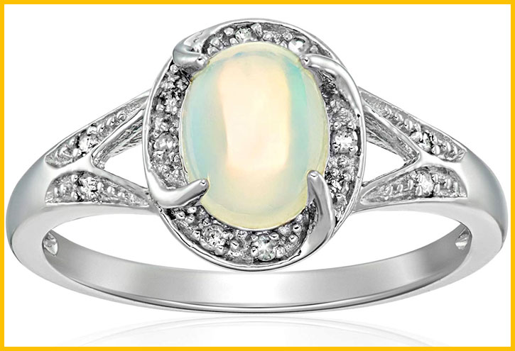 Ethiopian Opal Diamond Engagement Ring