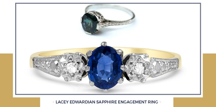 Lacey Edwardian Sapphire Engagement Ring
