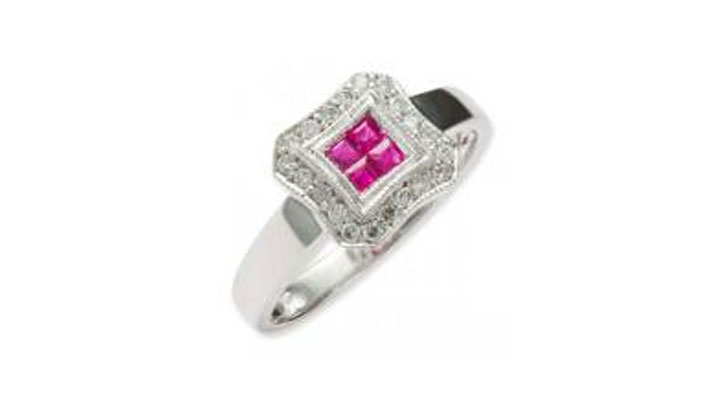 Pressure Set Square Ruby Ring