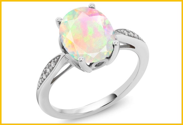 Ethiopian Opal and White Diamond