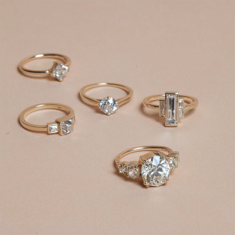 White diamond engagement rings
