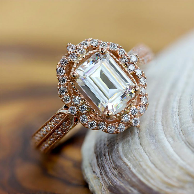 Vintage floral engagement ring