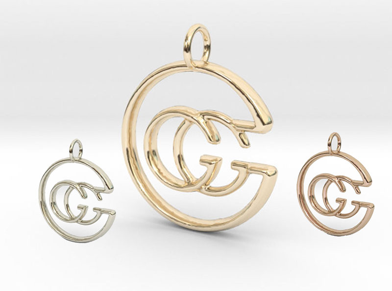 Gold Gucci Fashion Style Pendant