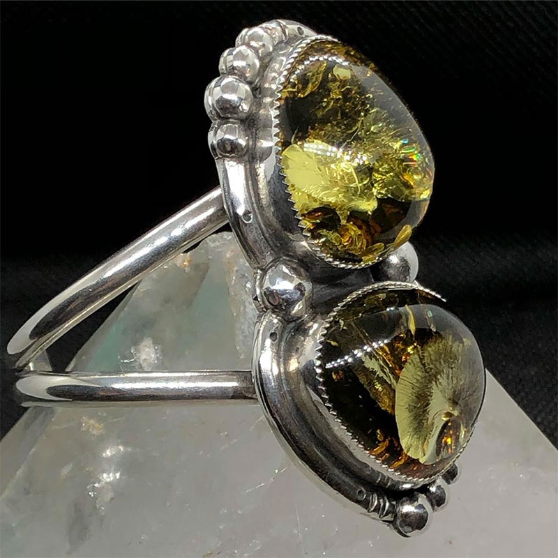 Green amber jewelry